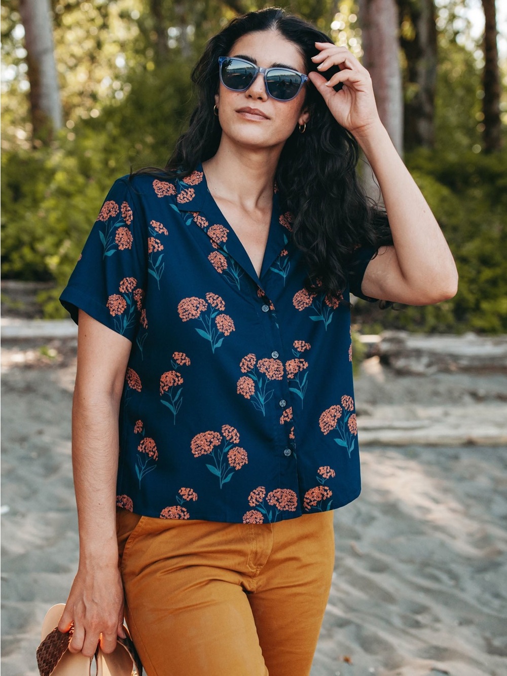 Bridge and Burn Mila Cropped Shirt in Wildflower